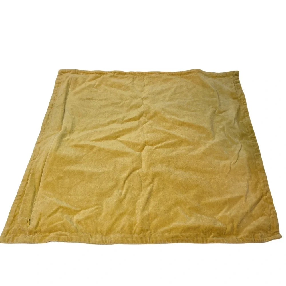 West Elm Mustard Yellow‎ Cotton Velvet Studded 20x20 Square Pillow Cover